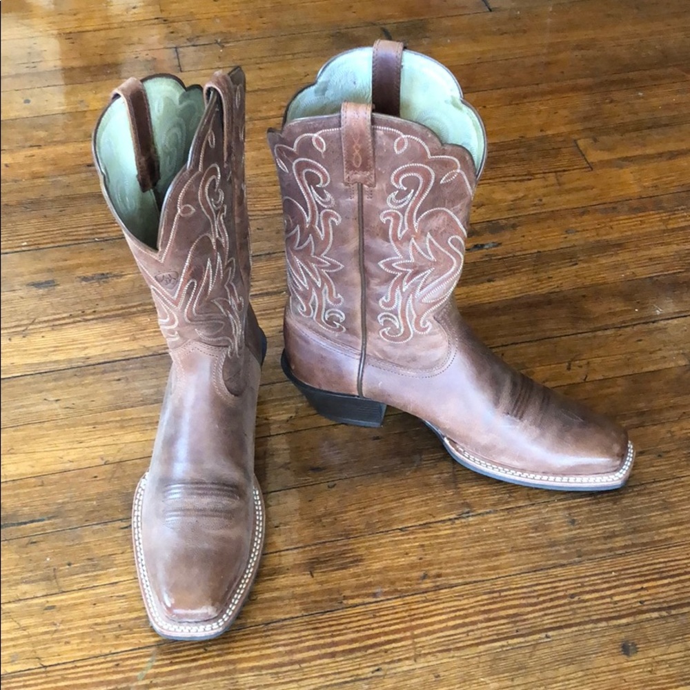 Brown cowboy boots